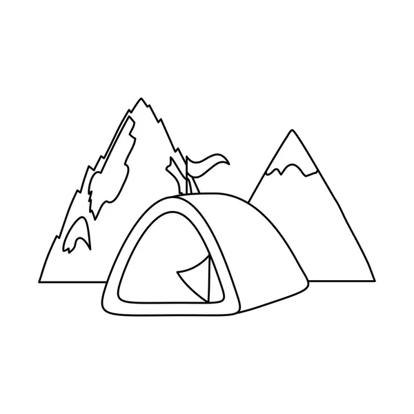 Σκηνή camping με βουνά — Διανυσματικό Αρχείο