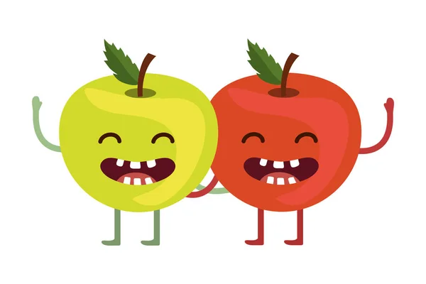 Deliciosas frutas sabrosas de dibujos animados — Vector de stock
