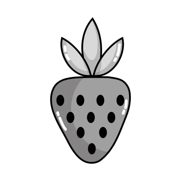 灰度美味草莓有机水果食品 — 图库矢量图片
