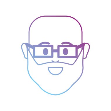 Avatar adam kafa gözlük ve sakal ile satır