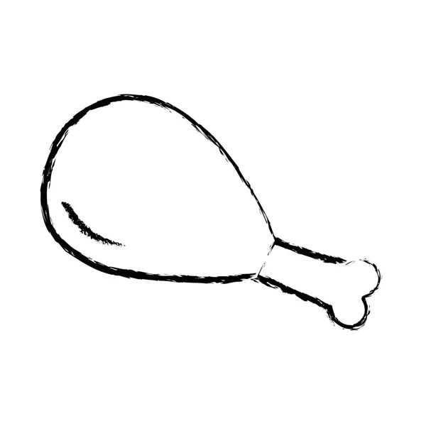Figura pollo muslo asado resh alimentos — Archivo Imágenes Vectoriales