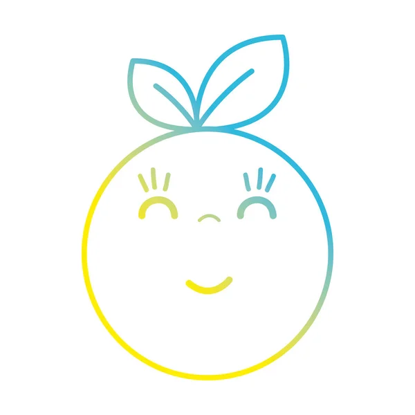 Ligne kawaii mignon heureux fruit orange — Image vectorielle