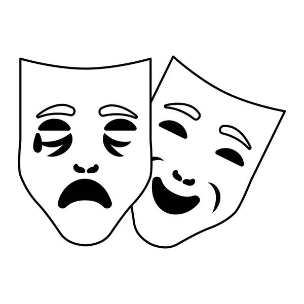 Karnevalové masky kreslené — Stockový vektor