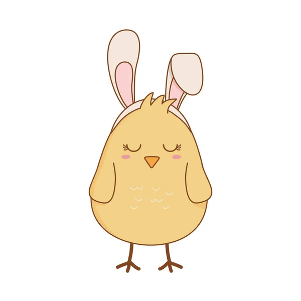 Pisklę z uszami królika Wielkanoc charakter — Wektor stockowy