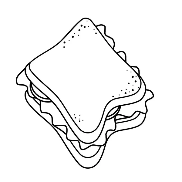 Delicioso ícone de comida sanduíche — Vetor de Stock