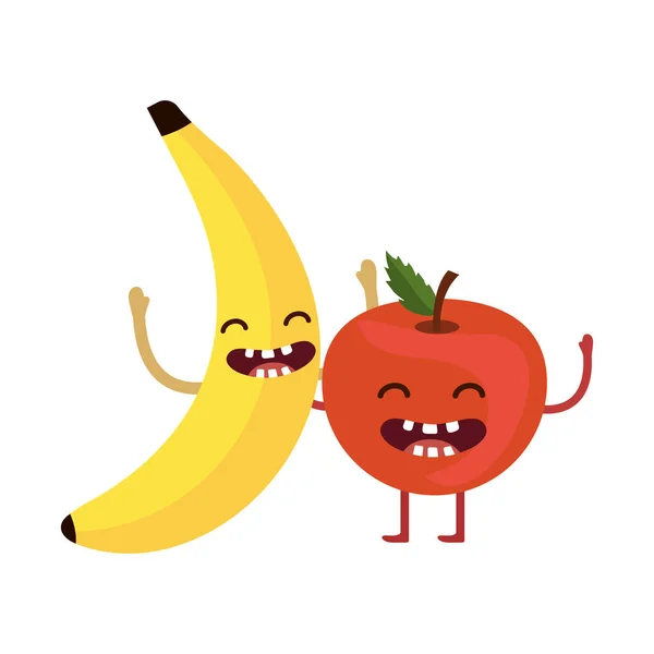 Deliciosas frutas sabrosas de dibujos animados — Vector de stock