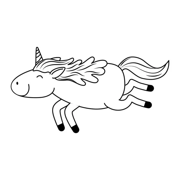Mignon conte de fées licorne caractère — Image vectorielle