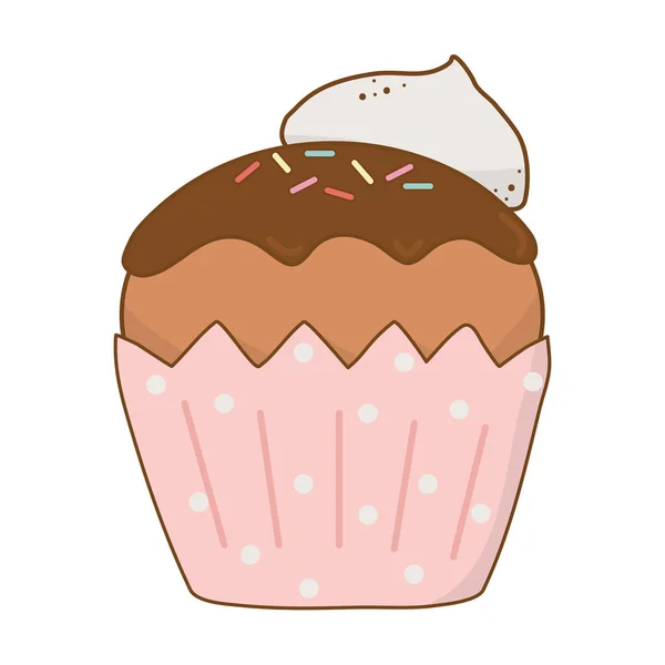 Köstliche süße Cupcake Gebäck Produkt — Stockvektor