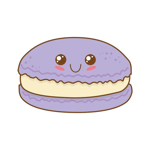 Сладкое печенье кондитерский персонаж Кавайи — стоковый вектор