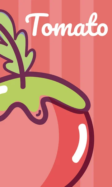 Cartone animato di pomodoro vegetale — Vettoriale Stock