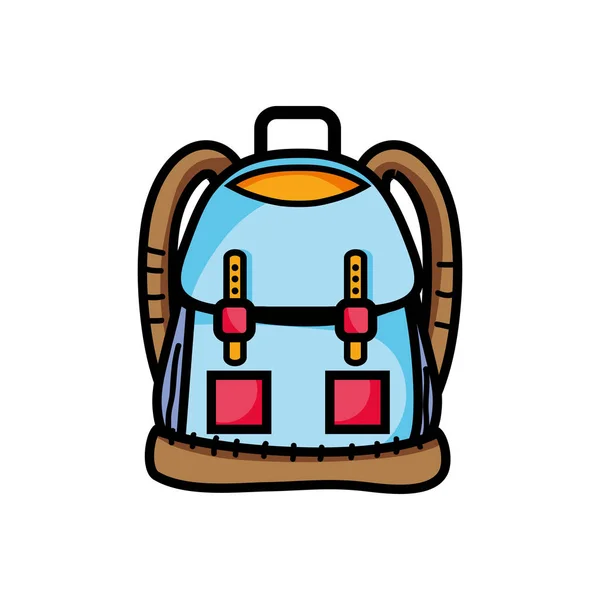 Objeto mochila com bolsos e fechamentos de design — Vetor de Stock