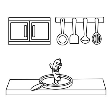 lezzetli lezzetli yemekler çizgi film