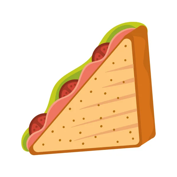 Délicieux délicieux sandwich dessin animé — Image vectorielle