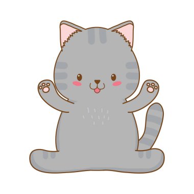sevimli küçük kedi kawaii karakter