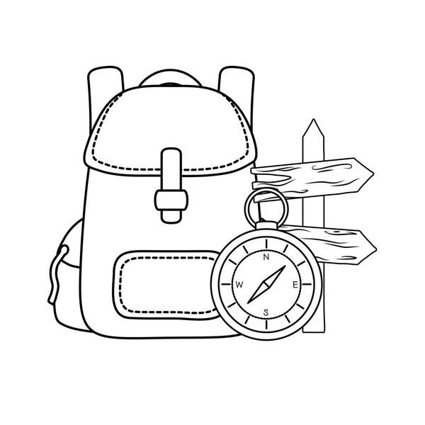 コンパスの travelbag のガイドや矢印ガイド — ストックベクタ