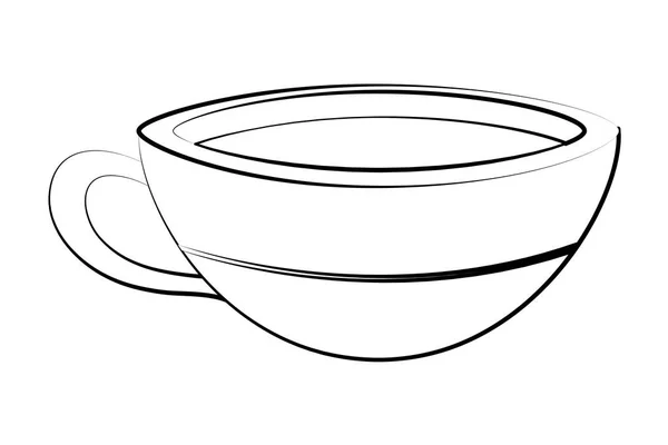 Porcelain coffee mug cartoon — Stock Vector