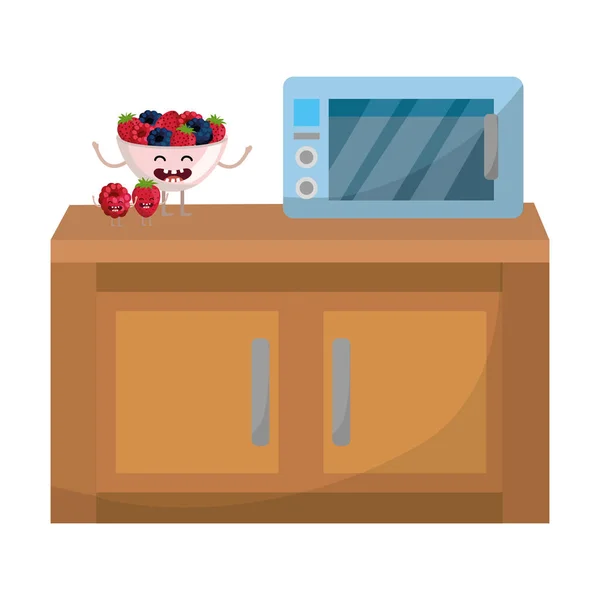 Köstliche leckere Früchte Cartoon — Stockvektor