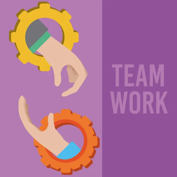 Travail d'équipe et soutien — Image vectorielle