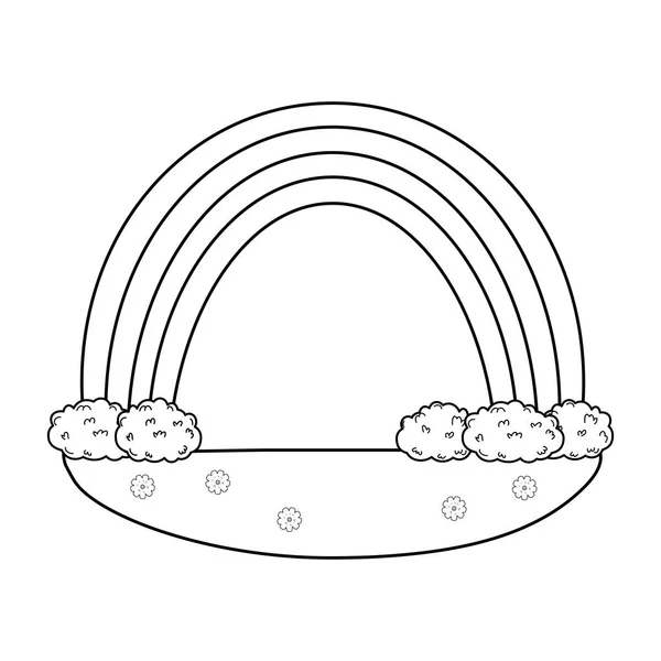 Gyönyörű táj-val szivárvány — Stock Vector