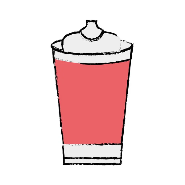 Doodle delicious fresh soda plastic cup — Stock Vector