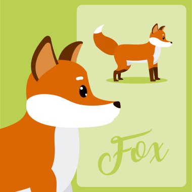 Fox sevimli hayvan çizgi