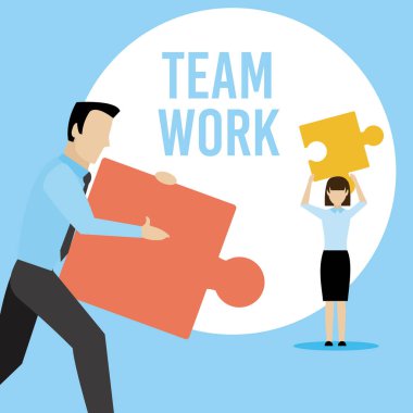 İş takım çalışması konsepti