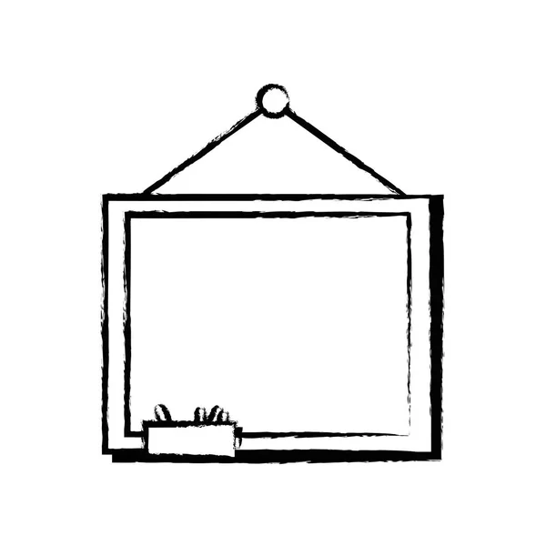 Figuur school krijtbord met houten frame design — Stockvector