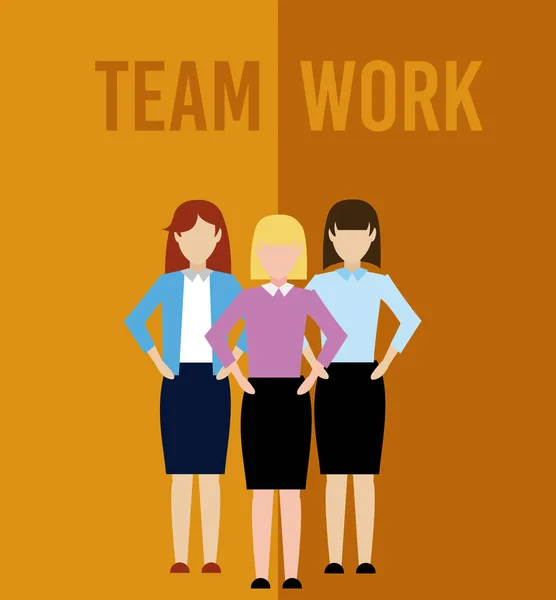 Womens teamwerk cartoon — Stockvector