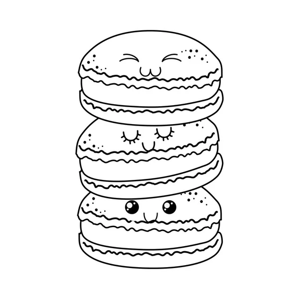 Персонажи сладких печенек-кавайи — стоковый вектор