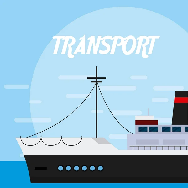 Морские перевозки на грузовых кораблях — стоковый вектор