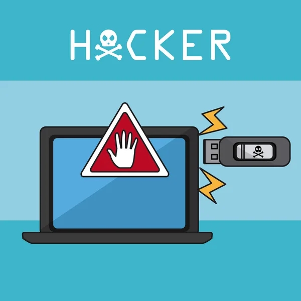 Hacker a kybernetická bezpečnost — Stockový vektor