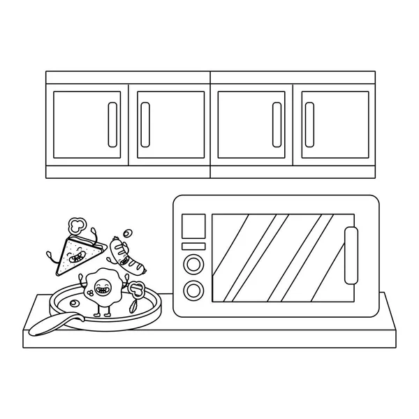 Deliciosa comida sabrosa de dibujos animados — Archivo Imágenes Vectoriales