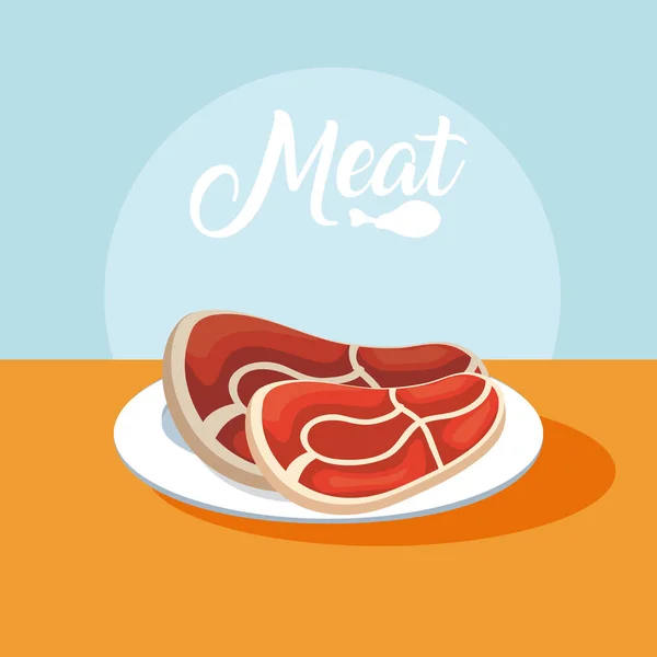 Νόστιμο κρέας κρέας μπριζόλες — Διανυσματικό Αρχείο