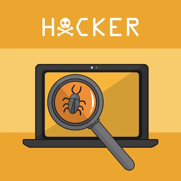 Hacker a kybernetická bezpečnost — Stockový vektor