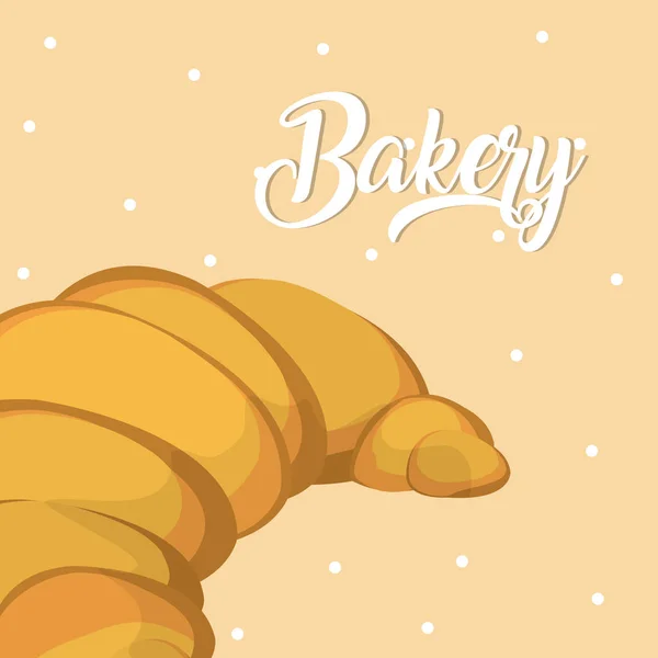 羊角面包美味面包店 — 图库矢量图片