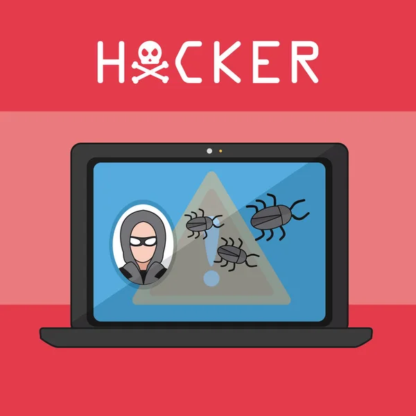 Hacker y ciberseguridad — Archivo Imágenes Vectoriales