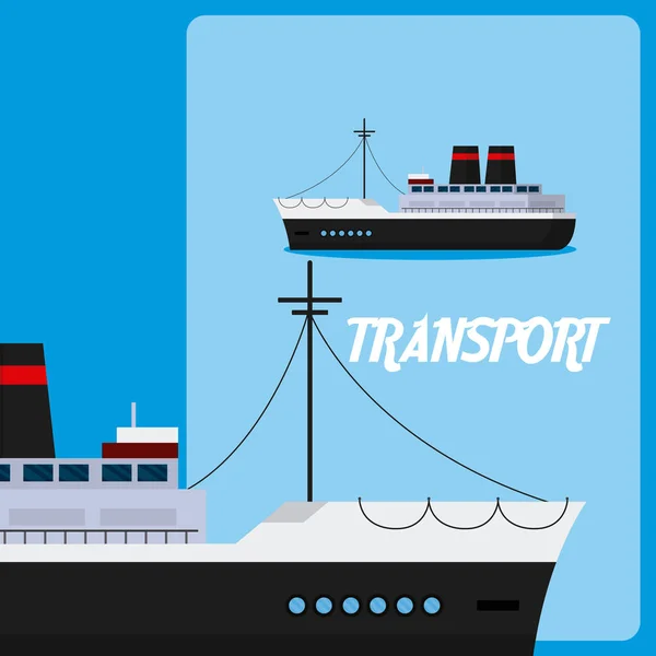 Transportes marítimos de navios de carga — Vetor de Stock