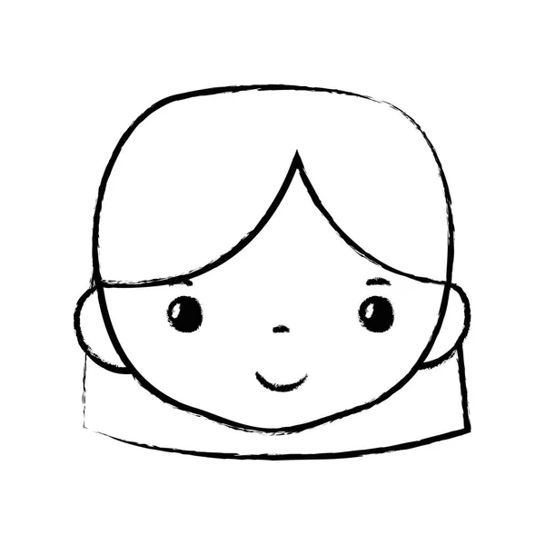 Figura avatar mulher cabeça com design de penteado — Vetor de Stock