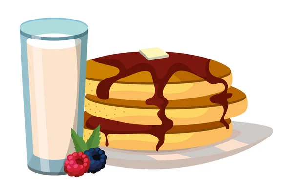 Смачний смачний сніданок мультфільм — стоковий вектор
