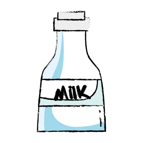 Doodle frische Milchflasche Produkt Ernährung — Stockvektor