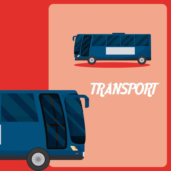 公共バス地上輸送車両ベクトル イラスト グラフィック デザイン — ストックベクタ