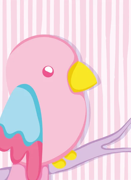 Punchy pastel lindo loro de dibujos animados — Vector de stock