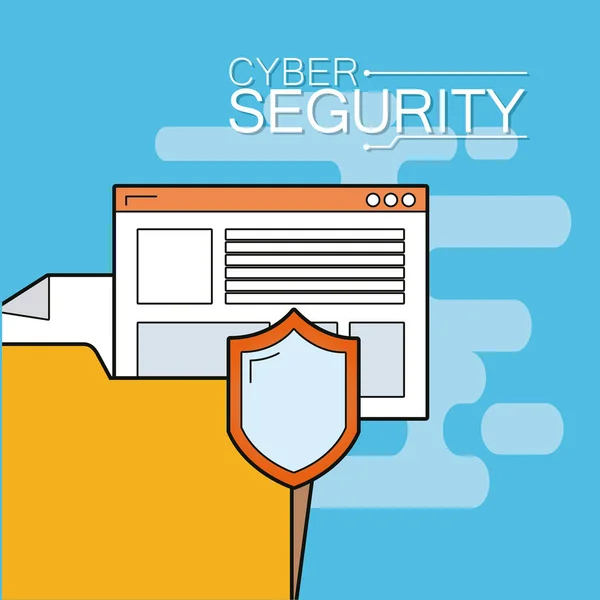 Cyber sikkerhed emblem – Stock-vektor
