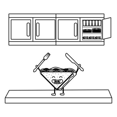lezzetli lezzetli sandviç çizgi film
