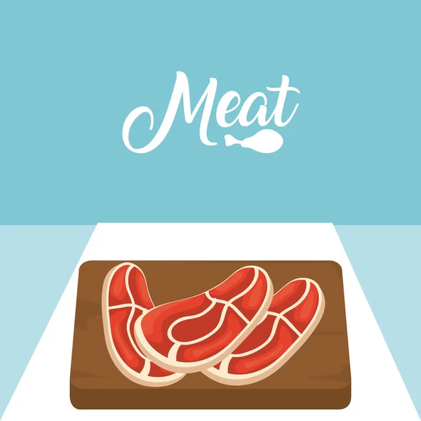 Beef steaks meat — Stock Vector