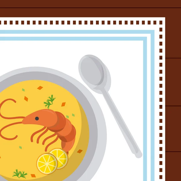Вкусный суп здоровой пищи — стоковый вектор