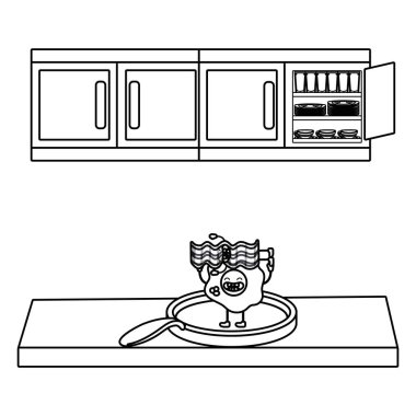 lezzetli lezzetli yemekler çizgi film