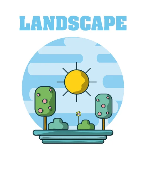 Landschap milieu landschap — Stockvector