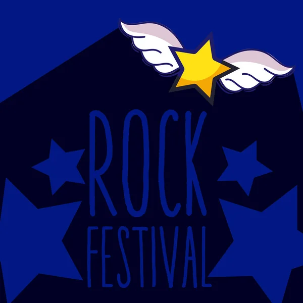 Festival de rock de dibujos animados — Vector de stock