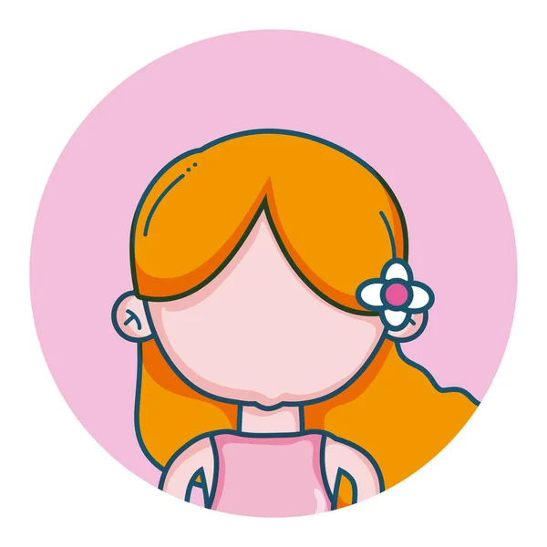 Chica joven avatar — Vector de stock